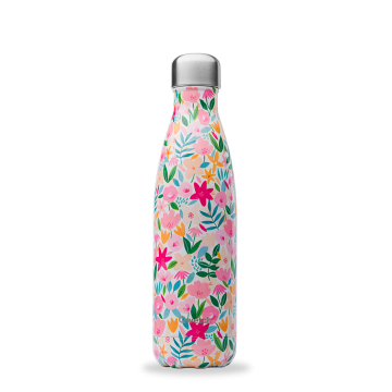 Gourde isotherme Flora Rose 12h chaud, 24h froid - Qwetch