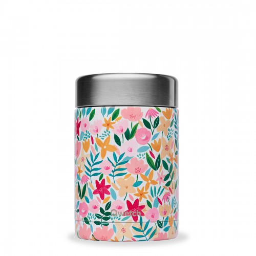 Boîte repas isotherme Flora Pink 600ml Qwetch - Chaud 5h, Froid 7h Boîte repas isotherme Flora Pink 600ml Qwetch - Chaud 5h, Froid 7h