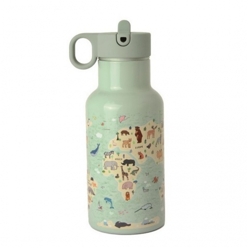 Gourde enfant isotherme 3D 350ml - animal map - Chic Mic Gourde enfant isotherme 3D 350ml - animal map - Chic Mic