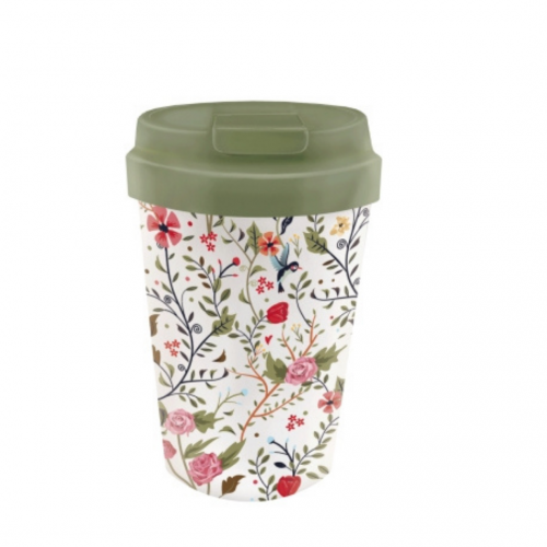 Mug de voyage Flowers & Birds - 350ml - Bioloco -chic mic Mug de voyage Flowers & Birds - 350ml - Bioloco -chic mic