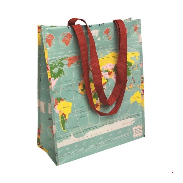 World Map Shopping Bag