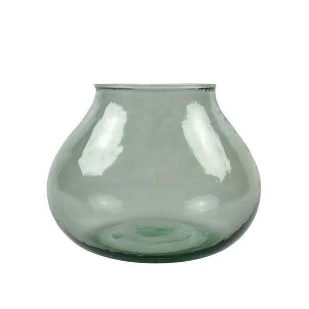 Vase en verre recyclé "goutte" vert clair
