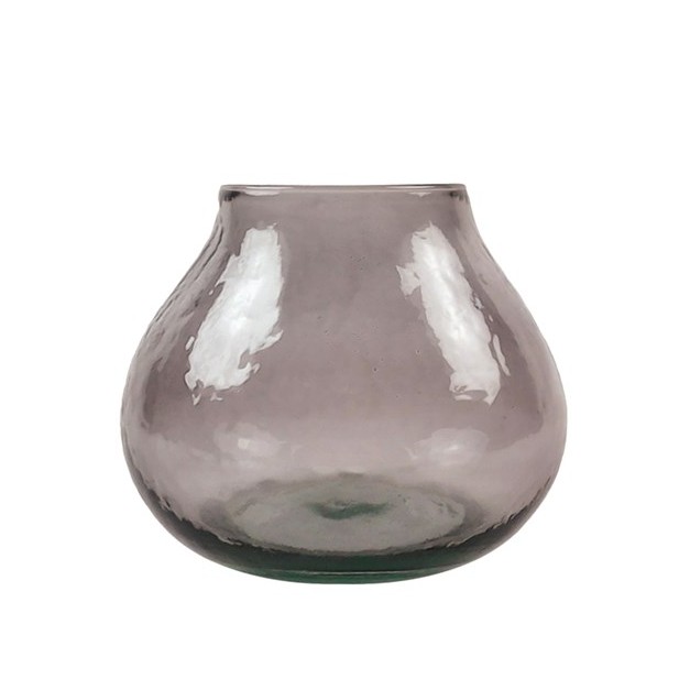 Vase en verre recyclé "goutte" taupe clair