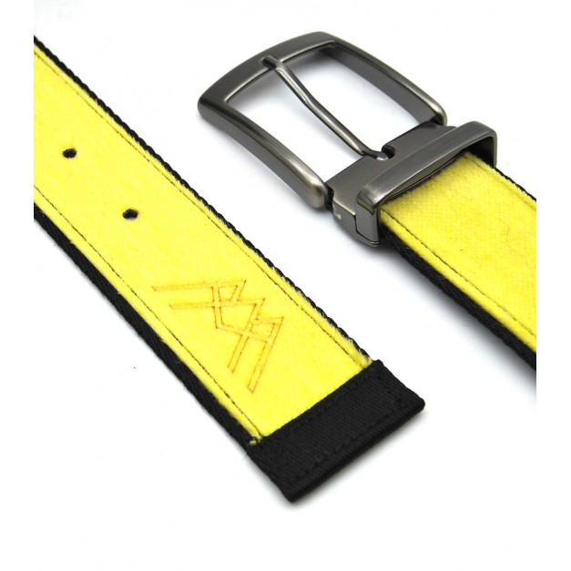 Ceinture upcyclée Skinalp jaune/noir