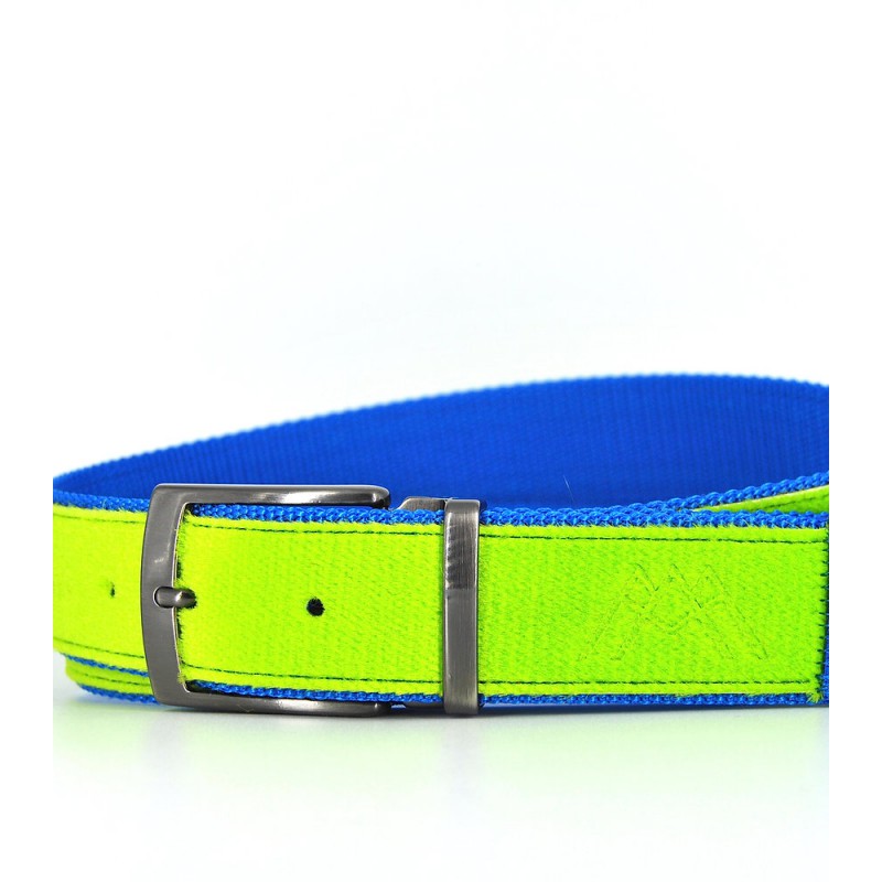 Ceinture upcyclée Skinalp vert/bleu électrique Voir la slide Ceinture upcyclée Skinalp vert/bleu électrique
