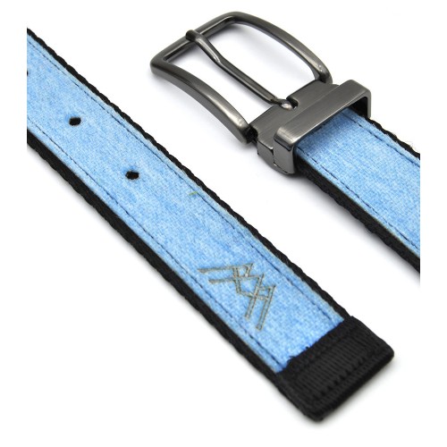 Ceinture upcyclée Skinalp bleu clair/noir Ceinture upcyclée Skinalp bleu clair/noir