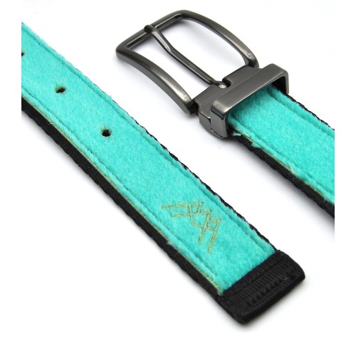 Ceinture upcyclée Skinalp turquoise/noir Ceinture upcyclée Skinalp turquoise/noir