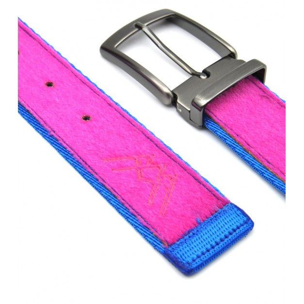 Ceinture upcyclée Skinalp rose/bleu électrique