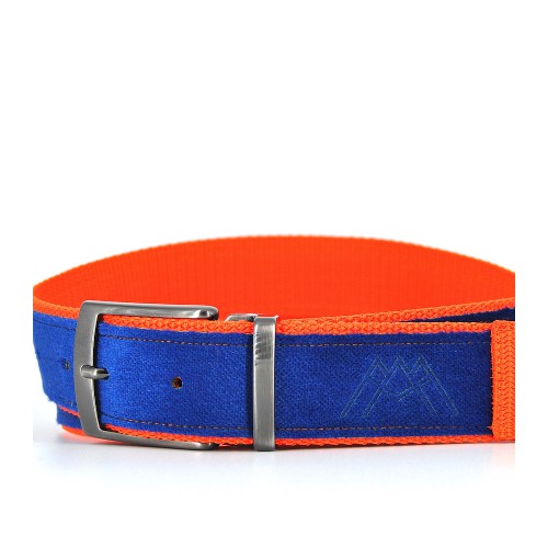 Ceinture upcyclée Skinalp bleu foncé/orange Ceinture upcyclée Skinalp bleu foncé/orange