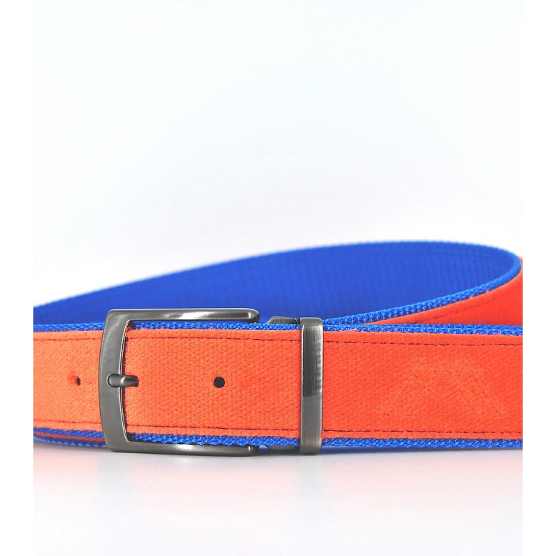 Ceinture upcyclée Skinalp orange/bleu électrique Voir la slide Ceinture upcyclée Skinalp orange/bleu électrique