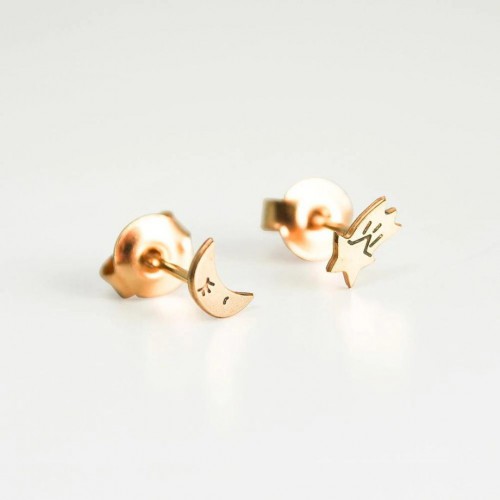 Adorabili Paris - Boucles d'oreilles Lune/Etoile filante Adorabili Paris - Boucles d'oreilles Lune/Etoile filante