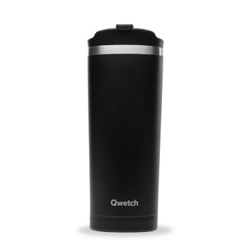 Travel Mug Noir 470 ml - Qwetch, garde chaud 6h et froid 12h
