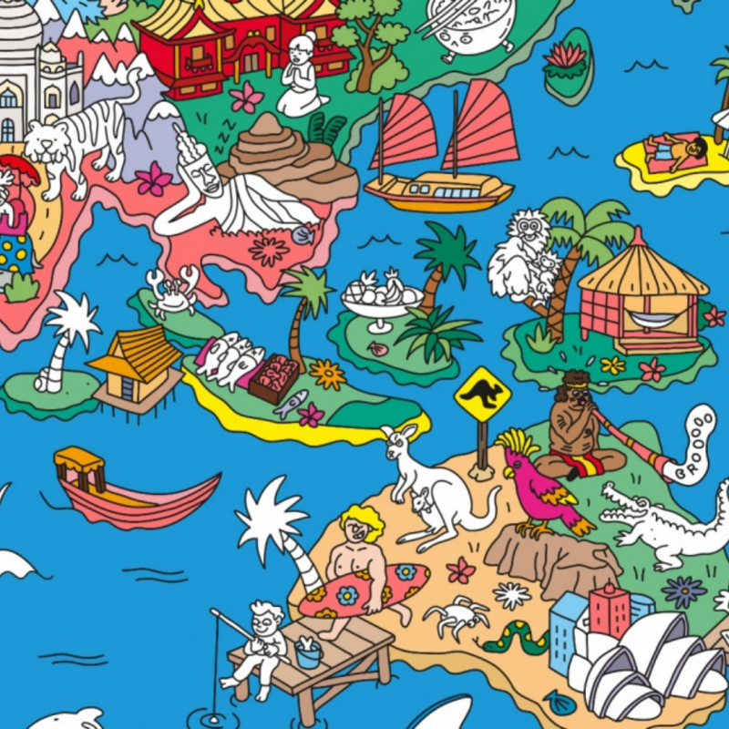 Voir la slide Omy - Poster et Stickers - Atlas - cherche & trouve
