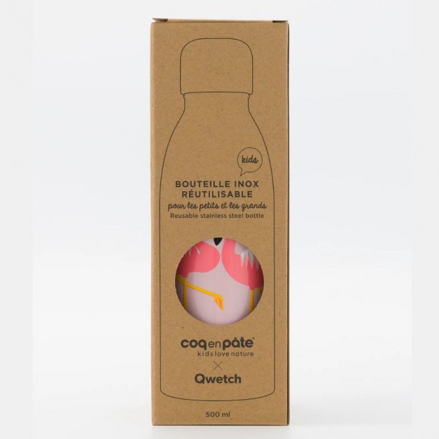 Gourde enfant inox Flamant rose - Coq en Pâte