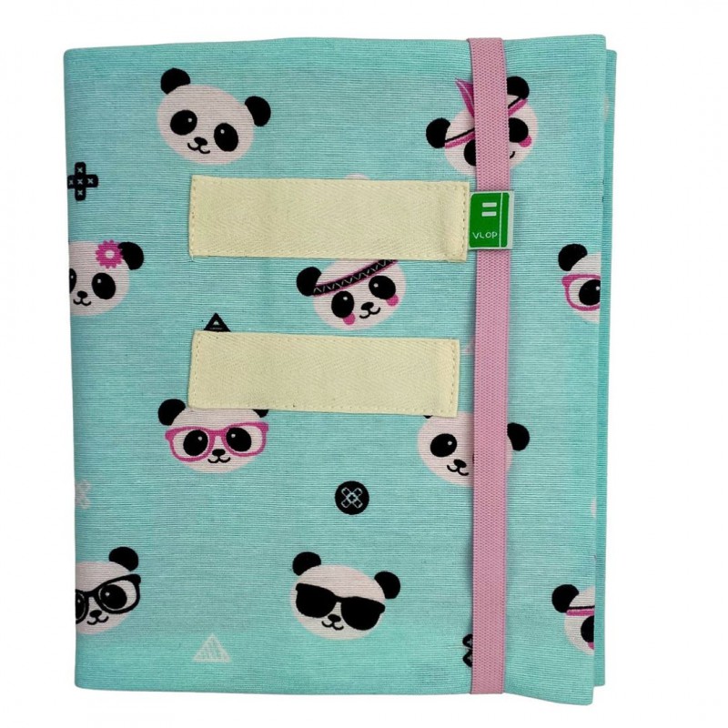 Voir la slide Vlop protège cahier en tissu pandas