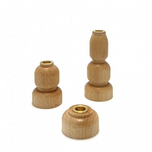 Set 3 bougeoirs bois & laiton naturel - Grand modèle Maison Pechavy Set 3 bougeoirs bois & laiton naturel - Grand modèle Maison Pechavy