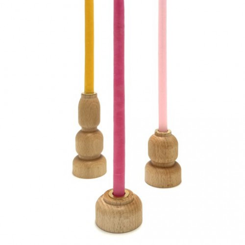 Set 3 bougeoirs bois & laiton naturel - Grand modèle Maison Pechavy Set 3 bougeoirs bois & laiton naturel - Grand modèle Maison Pechavy