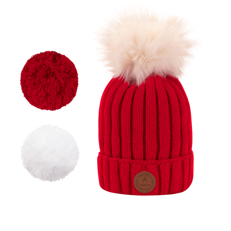 Cabaïa - Bonnet + 3 pompons - Kir Royal Red Voir la slide Cabaïa - Bonnet + 3 pompons - Kir Royal Red
