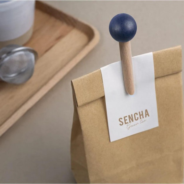 Pince à sachet en bois bleu nuit - tout simplement,