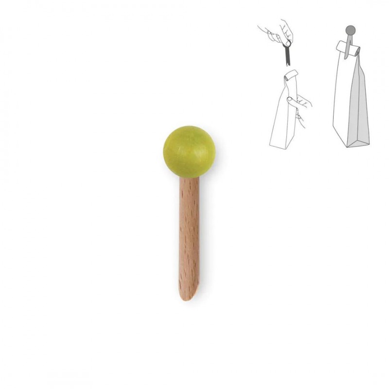 Voir la slide Pince à sachet en bois vert anis - tout simplement,