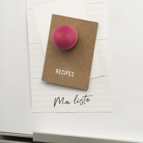 Magnet boule en bois rose - tout simplement, Magnet boule en bois rose - tout simplement,