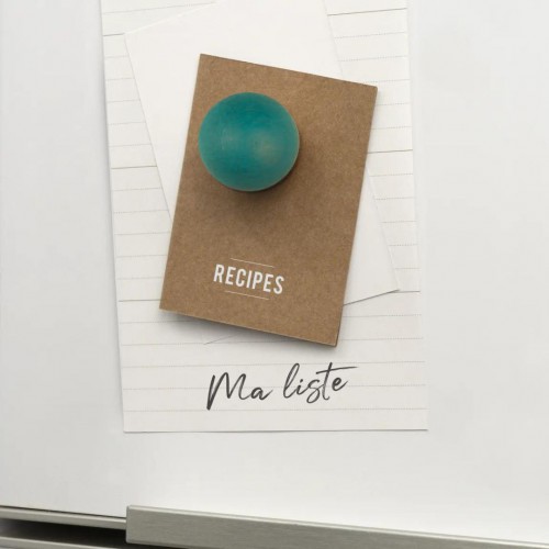 Magnet boule en bois bleu canard - tout simplement, Magnet boule en bois bleu canard - tout simplement,
