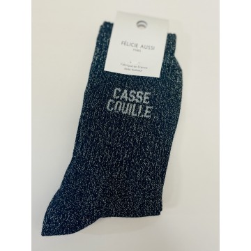 Félicie Aussi - Chaussettes Paillettes Casse Couille Noir