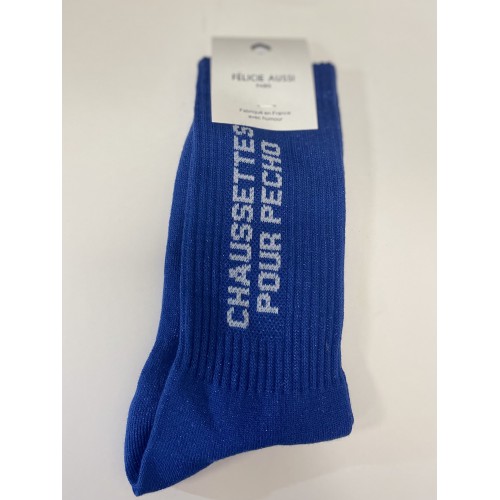 Félicie Aussi - Chaussettes Paillettes Pour Pécho Bleu Vif - Fabriquées en France Félicie Aussi - Chaussettes Paillettes Pour Pécho Bleu Vif - Fabriquées en France