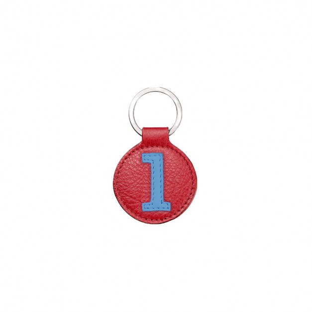 Porte clefs en cuir Entre 2 Rétros rouge