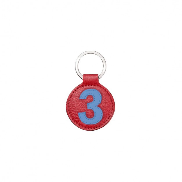 Porte clefs en cuir Entre 2 Rétros rouge