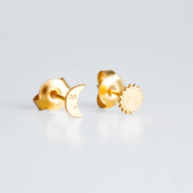 Adorabili Paris - Boucles d'oreilles Lune/Soleil