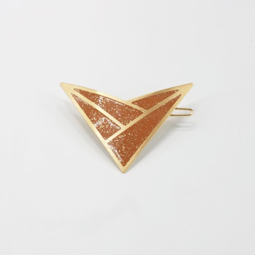 Gypso - Barette Zoé - doré brillant/camel pailleté