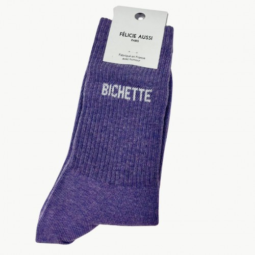 Félicie Aussi - Chaussettes Bichette Chinées Mauve Félicie Aussi - Chaussettes Bichette Chinées Mauve
