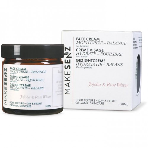 MakeSenz crème visage jojoba et eau de rose hydratante pour tous types de peaux MakeSenz crème visage jojoba et eau de rose hydratante pour tous types de peaux