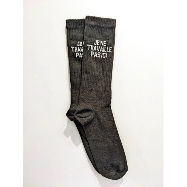 Félicie Aussi - Chaussettes Paillettes "Je Ne Travaille Pas Ici"