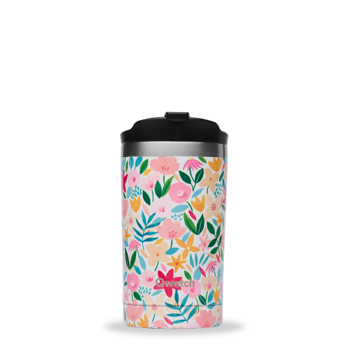 Travel Mug Flora Rose 300 ml - Qwetch, boisson chaude en sécurité Travel Mug Flora Rose 300 ml - Qwetch, boisson chaude en sécurité