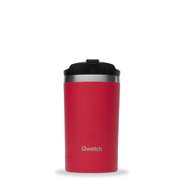 Travel Mug Matt Framboise 300 ml - Qwetch, boisson chaude en sécurité