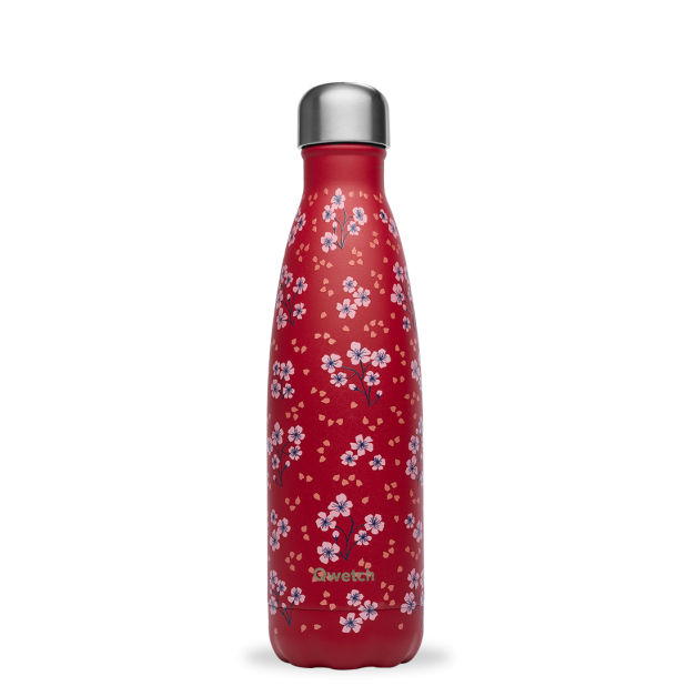 Gourde isotherme Hanami rouge 260 ml - 12h chaud / 24h froid - Qwetch