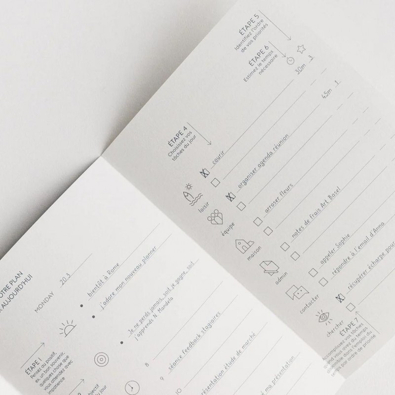 Voir la slide Papel - planner journalier non daté