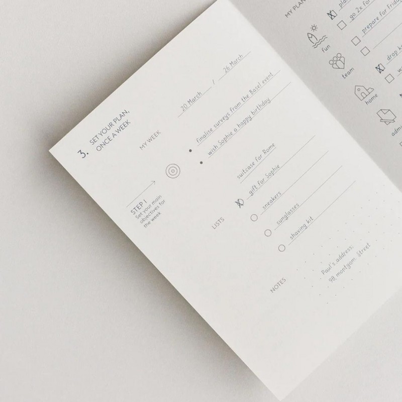 Voir la slide Papel - planner journalier non daté