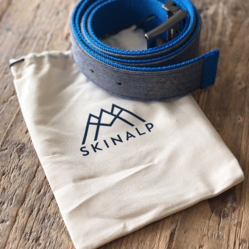 Ceinture upcyclée Skinalp gris/bleu électrique Ceinture upcyclée Skinalp gris/bleu électrique