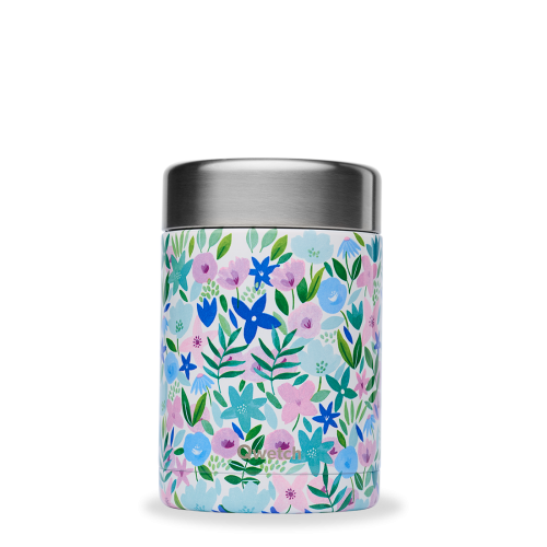 Boîte repas isotherme Flora Blue 600ml Qwetch - Chaud 5h, Froid 7h Boîte repas isotherme Flora Blue 600ml Qwetch - Chaud 5h, Froid 7h