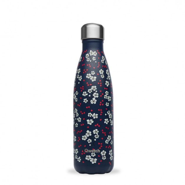 Gourde isotherme Hanami bleu 12h chaud / 24h froid - Qwetch
