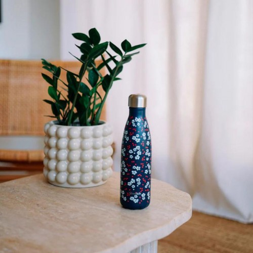 Gourde isotherme Hanami bleu 12h chaud / 24h froid - Qwetch Gourde isotherme Hanami bleu 12h chaud / 24h froid - Qwetch
