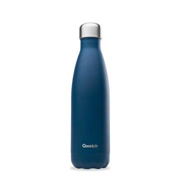 Gourde isotherme Bleu Marine 500 ml - 12h chaud / 24h froid - Qwetch