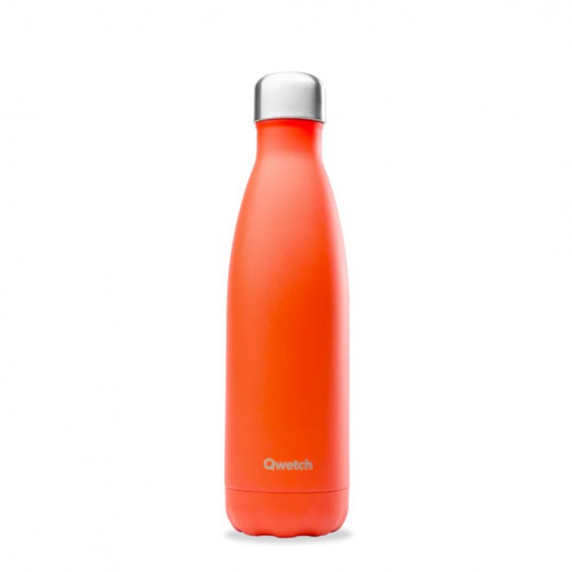 Gourde isotherme Mandarine 500 ml - 12h chaud / 24h froid - Qwetch
