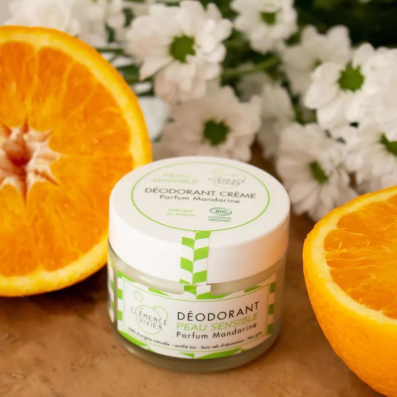Déodorant Mandarine Peaux Sensibles – Clémence & Vivien – 50g Voir la slide Déodorant Mandarine Peaux Sensibles – Clémence & Vivien – 50g