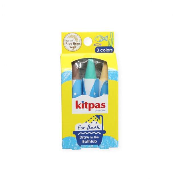 Kitpas - Crayons en cire de riz pour le bain - Brun, vert, sable