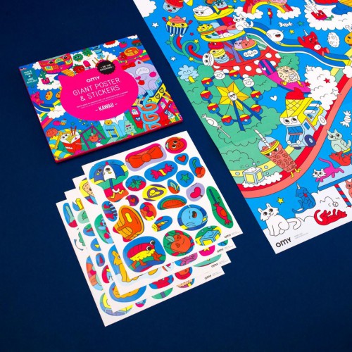 Omy - Poster et Stickers - Kawaii - cherche & trouve Omy - Poster et Stickers - Kawaii - cherche & trouve