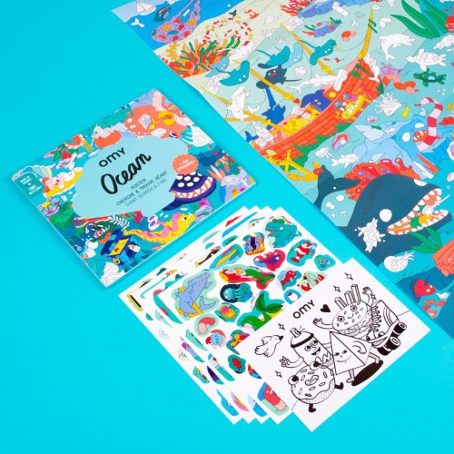 Omy - Poster et Stickers - Océans - cherche & trouve Omy - Poster et Stickers - Océans - cherche & trouve